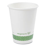 Vegware 89-Series Hot Cup, 12 oz, Green/White, 1,000/Carton (VEGLV12G) Case of 1000