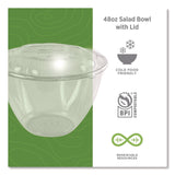 Eco-Products® Renewable and Compostable Salad Bowls with Lids, 48 oz, Clear, Plastic, 150/Carton (ECOEPSB48) Case of 150