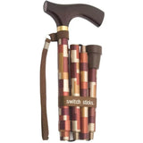 Switch Sticks® Folding Cane Aluminum 32 to 37 Inch Height Maple (1049994_EA) 1/EA