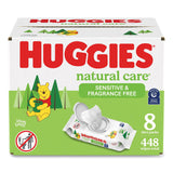 Huggies® Natural Care Sensitive Baby Wipes, 1-Ply, 3.88 x 6.6, Unscented, White, 56/Pack, 8 Packs/Carton (KCM31803) Case of 8