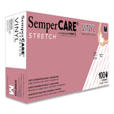 SemperCare Stretch Vinyl Examination Gloves, Cream, Medium, 100/Box (SEZSCVNP103BX) Box of 100
