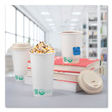 SOLO Compostable Paper Hot Cups, ProPlanet Seal, 16 oz, White/Green, 1,000/Carton (SCC316PLAPLANET) Case of 1000