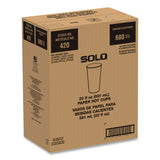 SOLO Compostable Paper Hot Cups, ProPlanet Seal, 20 oz, White/Green, 600/Carton (SCC420PLAPLANET) Case of 600