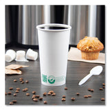 SOLO Compostable Paper Hot Cups, ProPlanet Seal, 20 oz, White/Green, 600/Carton (SCC420PLAPLANET) Case of 600