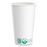 SOLO Compostable Paper Hot Cups, ProPlanet Seal, 16 oz, White/Green, 1,000/Carton (SCC316PLAPLANET) Case of 1000