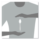 Solo Inc. Impress Heavyweight Full-Length Polystyrene Cutlery, Teaspoon, White, 100/Box (SCCHSWTX0007BX) Box of 100