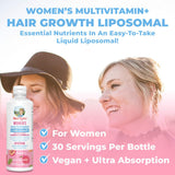Mary Ruth's® Women's Multivitamin + Hair Growth Liposomal Multivitamin Supplement Vitamin A / D / E / Biotin 500 mcg - 25 mcg - 7 mg - 10,000 mcg Strength Liquid 15.22 oz. Peach Flavor (1271767_EA) 1/EA