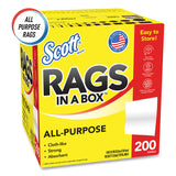 Scott® Rags in a Box, POP-UP Box, 12 x 9, White, 200/Box (KCM75260) Box of 200