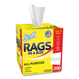 Scott® Rags in a Box, POP-UP Box, 12 x 9, White, 200/Box, 8 Boxes/Carton (KCM75260CT) Case of 1600