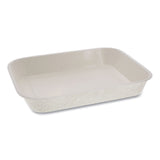 Pactiv Evergreen Pressware Classic Stoneware Dual-Ovenable Paperboard Tray, 45 oz, 9.97 x 7.47 x 1.5, White with Brown Specks, 250/Carton (PCTPCS7014XP) Case of 250