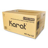 Karat PET Lids, Fits 32 oz Cold Cups, Flat Lid, Clear, 600/Carton (KRTKRTCKCL1045) Case of 600