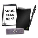 Rocketbook Mini Notepad, Black Cover, Dot Grid Rule, 3.5 x 5.5, Black/White, 24 Sheets (RKBEVRMKA) Each