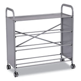 Gratnells Callero Plus Flat Shelf Trolley, Metal, 4 Shelves, 40.6" x 17.3" x 41.5", Silver (GTSSSET0644) Each