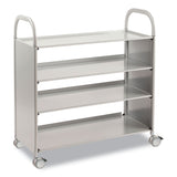 Gratnells Callero Plus Flat Shelf Trolley, Metal, 4 Shelves, 40.6" x 17.3" x 41.5", Silver (GTSSSET0644) Each