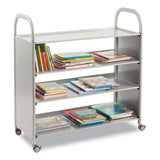 Gratnells Callero Plus Flat Shelf Trolley, Metal, 4 Shelves, 40.6" x 17.3" x 41.5", Silver (GTSSSET0644) Each