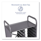 Gratnells Callero Plus Flat Shelf Trolley, Metal, 4 Shelves, 40.6" x 17.3" x 41.5", Silver (GTSSSET0644) Each