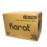 Karat Food Bucket, 170 oz, 8.9" Dia x 8.36"h, White, Paper, 150/Carton (KRTCFB170W) Case of 150