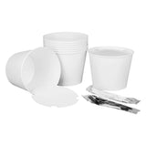 Karat Food Bucket with Lid, 130 oz, 8.46" Dia x 6.6"h, White, Paper, 150/Carton (KRTCFB130WBNDLE) Case of 150
