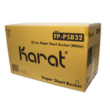 Karat Food Bucket, 32 oz, 6.5" Dia x 2.4"h, White, Paper, 360/Carton (KRTFPPSB32) Case of 360