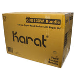 Karat Food Bucket with Lid, 130 oz, 8.46" Dia x 6.6"h, White, Paper, 150/Carton (KRTCFB130WBNDLE) Case of 150
