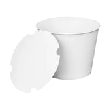 Karat Food Bucket with Lid, 130 oz, 8.46" Dia x 6.6"h, White, Paper, 150/Carton (KRTCFB130WBNDLE) Case of 150