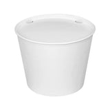 Karat Food Bucket with Lid, 130 oz, 8.46" Dia x 6.6"h, White, Paper, 150/Carton (KRTCFB130WBNDLE) Case of 150