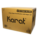Karat Food Bucket with Lid, 170 oz, 8.9" Dia x 8.36"h, White, Paper, 150/Carton (KRTCFB170WBNDL) Case of 150