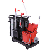 Unger® RestroomRx Janitorial Carts with 32 qt Bucket, Plastic, 24 x 21 x 25, Black (UNGRRSPL) Each
