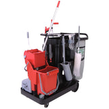 Unger® RestroomRx Janitorial Carts with 32 qt Bucket, Plastic, 24 x 21 x 25, Black (UNGRRSPL) Each