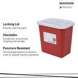 McKesson Prevent® Sharps Container Red Base 10-1/4 H X 7 W X 10-1/2 D Inch Horizontal Entry 2 Gallon (855063_EA) 1/EA