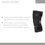 Ossur® Rebound® Knee Brace X-Large D-Ring / Hook and Loop Strap Closure 20-1/2 to 22-1/2 Inch Thigh Circumference Short Length Left or Right Knee (835440_EA) 1/EA
