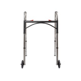 McKesson Dual Release Folding Walker with Wheels Adjustable Height Aluminum Frame 350 lbs. Weight Capacity 32 to 39 Inch Height (1073638_EA) 1/EA