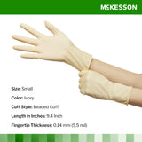 McKesson Confiderm® Exam Glove Small NonSterile Latex Standard Cuff Length Smooth Ivory Not Rated (354435_BX) 100/BX