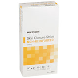 McKesson Skin Closure Strip 1/4 X 4 Inch Nonwoven Material Flexible Strip Tan (876302_BX) 50/BX