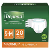 Depend® Unisex Adult Incontinence Brief Small / Medium Disposable Heavy Absorbency (812268_CS) 60/CS