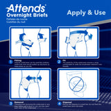 Attends® Overnight Unisex Adult Incontinence Brief Large Disposable Heavy Absorbency (1078991_CS) 56/CS