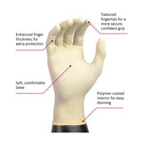 Diamond Grip™ Exam Glove Small NonSterile Latex Standard Cuff Length Textured Fingertips White Not Rated (307873_BX) 100/BX