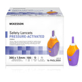 McKesson Safety Lancet 30 Gauge Retractable Pressure Activated Finger (1217983_BX) 100/BX