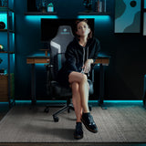 Eureka Ergonomic® Python II Ergonomic Chair, Supports up to 300 lb, 18.88" to 22.83" Seat Height, Black Fabric Seat, Black/Blue Fabric Back (EKAGC08BU) Each