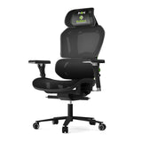 Eureka Ergonomic® Typhon Hybrid Chair, Supports Up to 220 lb, 18.5" to 22.05" Seat Height, Black Mesh Seat, Black/Green Mesh Back, Black Base (EKAGC05G) Each
