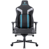 Eureka Ergonomic® Python II Ergonomic Chair, Supports up to 300 lb, 18.88" to 22.83" Seat Height, Black Fabric Seat, Black/Blue Fabric Back (EKAGC08BU) Each