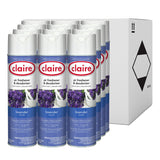 Claire Aerosol Air Freshener and Deodorizer, Lavender, 10 oz Aerosol Spray, 12 Cans (CGC191) Each