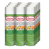 Claire Aerosol Air Freshener and Deodorizer, Lemongrass Citronella, 12 oz Aerosol Spray, 12 Cans (CGC1307) Each