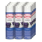 Claire Aerosol Air Freshener and Deodorizer, Lavender, 10 oz Aerosol Spray, 12 Cans (CGC191) Each