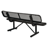 Global Industrial® Expanded Steel Bench With Back, 72 x 24 x 33, Black (GBE277154BK) Each