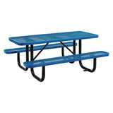 Global Industrial® Expanded Steel Picnic Table, Rectangular, 72 x 62 x 29.5, Blue Top, Blue Base/Legs (GBE277152BL) Each