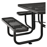 Global Industrial® Expanded Steel Picnic Table, Square, 81 x 81 x 29.5, Black Top, Black Base/Legs (GBE277151BK) Each