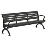 Global Industrial® Aluminum Bench with Back, 73 x 22.75 x 30.75, Black (GBE436978BK) Each