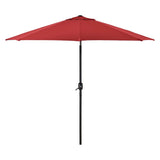 Global Industrial® Outdoor Umbrella with Tilt Mechanism, 102" Span, 94" Long, Red Canopy, Black Handle (GBE262070) Each