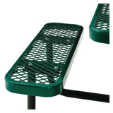 Global Industrial® Expanded Steel Picnic Table, Square, 81 x 81 x 29.5, Green Top, Green Base/Legs (GBE277151GN) Each